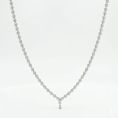 Pear shape 0.19 up EF VVS-VS - 18K White gold Tennis Necklace