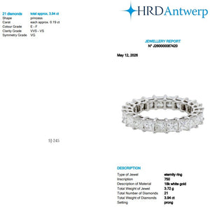 Princess Shape 0.19 up EF VVS-VS - 18K White Gold Eternity Ring