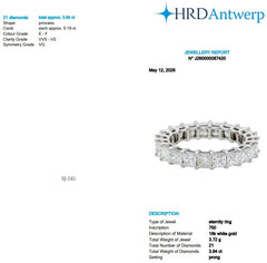 Princess Shape 0.19 up EF VVS-VS - 18K White Gold Eternity Ring