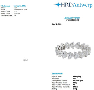 Heart Shape 0.21 up EF VVS-VS - 18K White Gold Eternity Ring