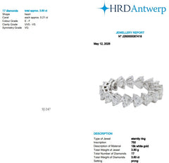 Heart Shape 0.21 up EF VVS-VS - 18K White Gold Eternity Ring