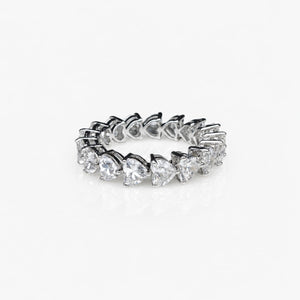 Heart Shape 0.24 up EF VS - 18K White Gold Eternity Ring