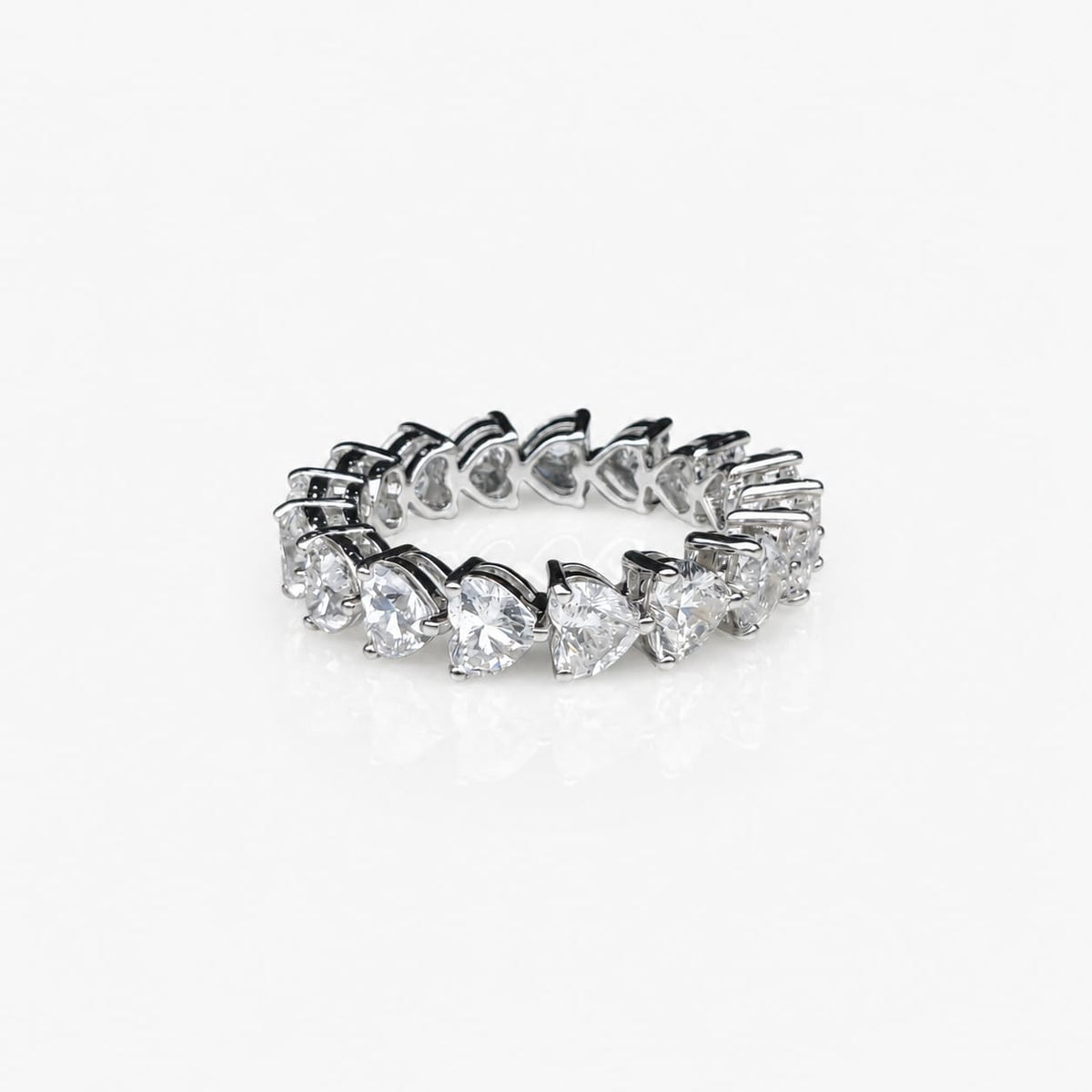 Heart Shape 0.24 up EF VS - 18K White Gold Eternity Ring