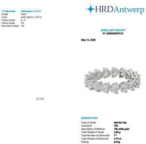 Heart Shape 0.24 up EF VS - 18K White Gold Eternity Ring