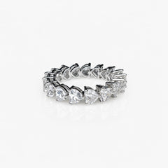 Heart Shape 0.24 up EF VS - 18K White Gold Eternity Ring