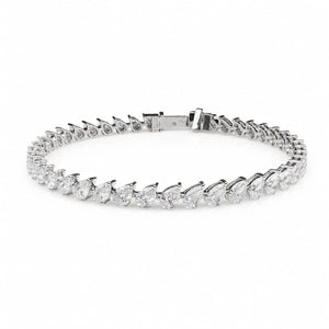Pear Shape 0.20 up EF VVS-VS - 18K White Gold Tennis Bracelet