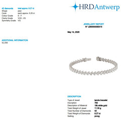 Pear Shape 0.20 up EF VVS-VS - 18K White Gold Tennis Bracelet
