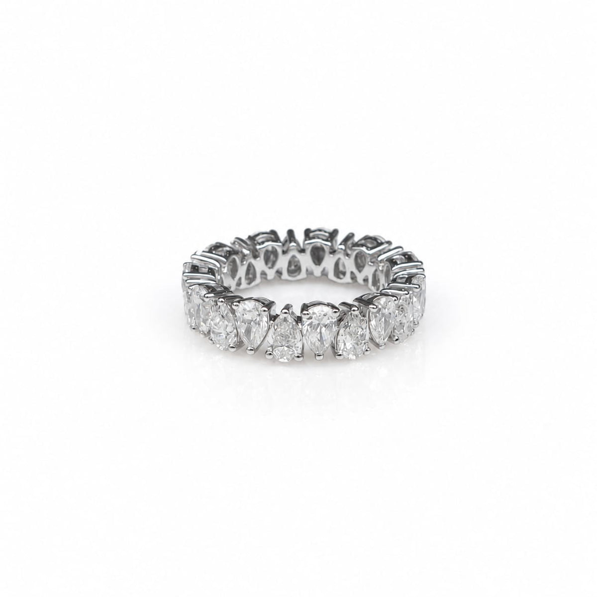 Pear Shape 0.18 up EF VVS-VS - 18K White Gold Eternity Ring