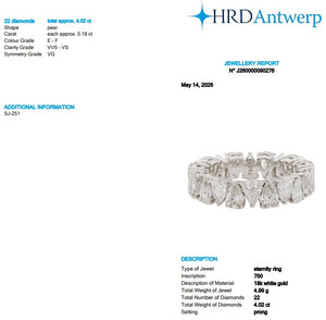 Pear Shape 0.18 up EF VVS-VS - 18K White Gold Eternity Ring