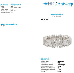 Pear Shape 0.18 up EF VVS-VS - 18K White Gold Eternity Ring