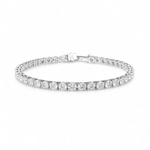 Round Shape 0.19 up EF VS - 18k White Gold Tennis Bracelet