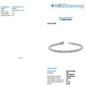 Round Shape 0.19 up EF VS - 18k White Gold Tennis Bracelet