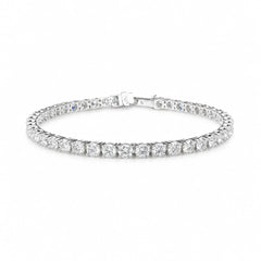 Round Shape 0.19 up EF VS - 18k White Gold Tennis Bracelet