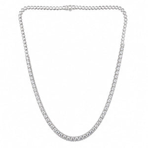 Round Shape 0.19 up EF VVS-VS - 18K White Gold Half Tennis Necklace