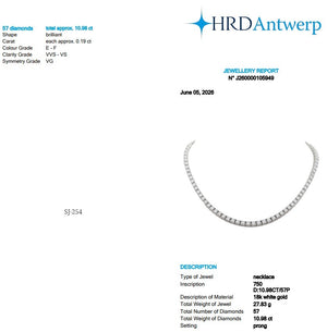 Round Shape 0.19 up EF VVS-VS - 18K White Gold Half Tennis Necklace