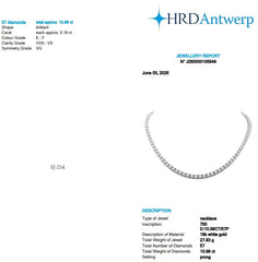 Round Shape 0.19 up EF VVS-VS - 18K White Gold Half Tennis Necklace