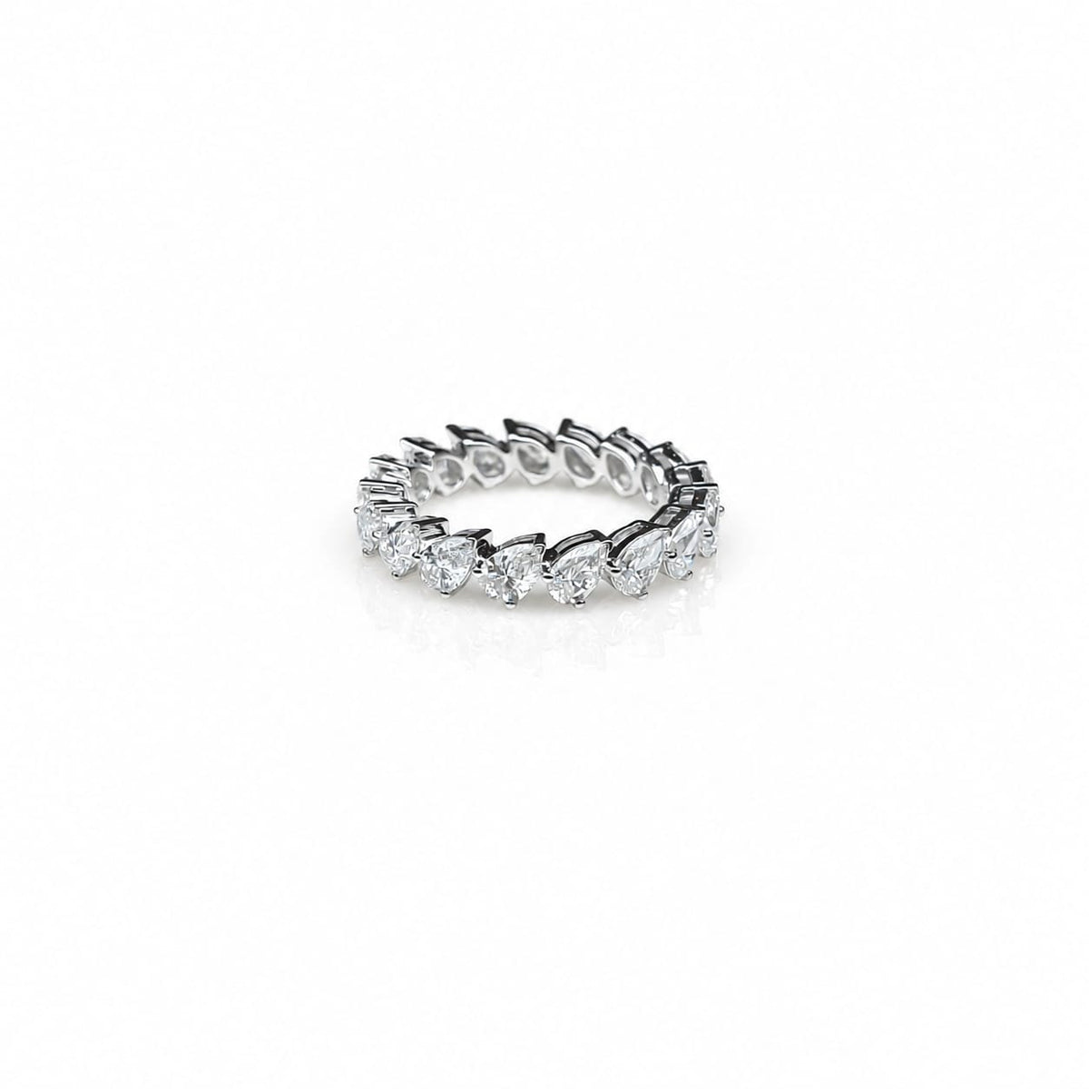 Pear Shape 0.19 up EF VVS-VS - 18K White Gold Eternity Ring