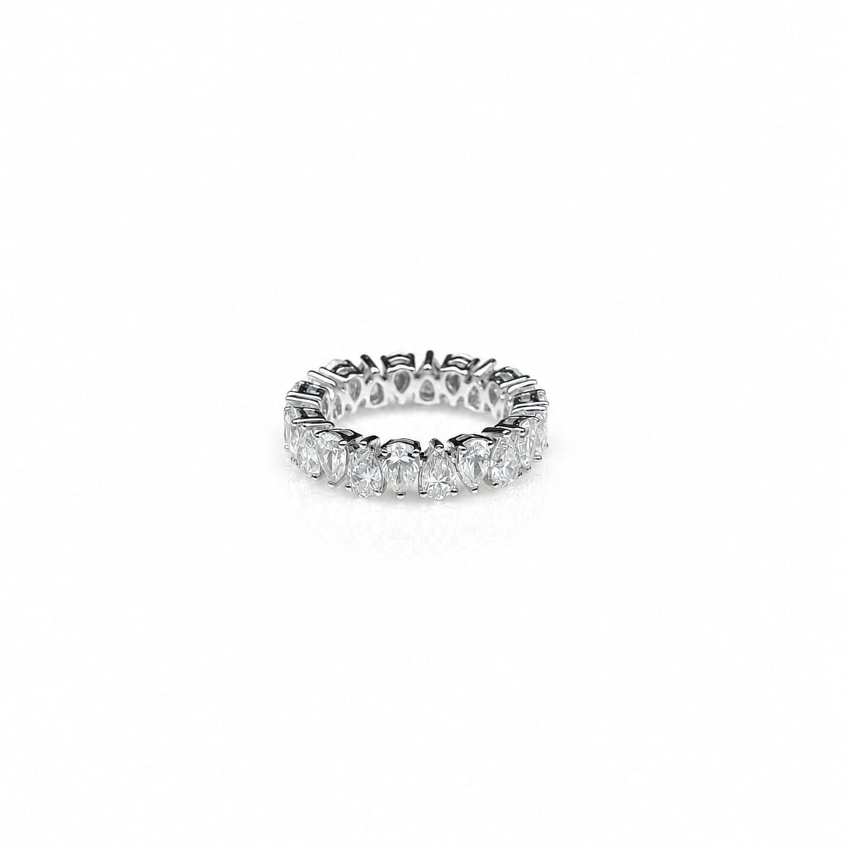 Pear Shape 0.19 up EF VVS-VS - 18K White Gold Eternity Ring