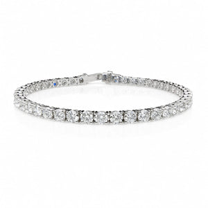 Round Shape 0.20 up FG VVS-VS - 18k White Gold Tennis Bracelet