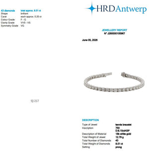 Round Shape 0.20 up FG VVS-VS - 18k White Gold Tennis Bracelet