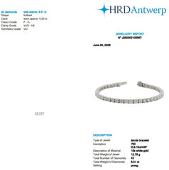 Round Shape 0.20 up FG VVS-VS - 18k White Gold Tennis Bracelet