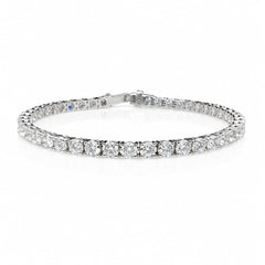 Round Shape 0.20 up FG VVS-VS - 18k White Gold Tennis Bracelet
