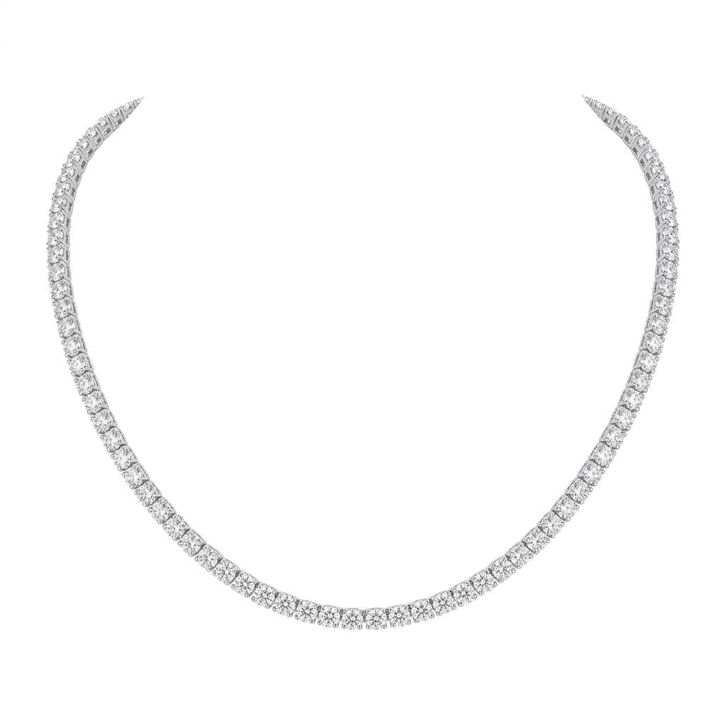 Round Shape 0.25 up FG VVS-VS - 18K White Gold Tennis Necklace