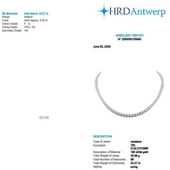 Round Shape 0.25 up FG VVS-VS - 18K White Gold Tennis Necklace