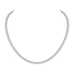 Round Shape 0.25 up FG VVS-VS - 18K White Gold Tennis Necklace