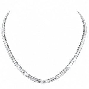 Emerald Shape 0.25 up EF VS - 18K White Gold Tennis Necklace