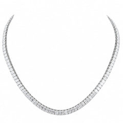Emerald Shape 0.25 up EF VS - 18K White Gold Tennis Necklace