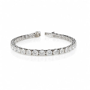 Round Shape 0.43 up EF VVS-VS - 18k White Gold Tennis Bracelet