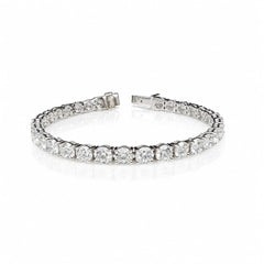 Round Shape 0.43 up EF VVS-VS - 18k White Gold Tennis Bracelet