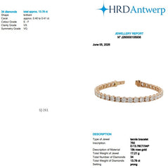 Round Shape 0.41 up EF VS - 18K Rose Gold Tennis Bracelet