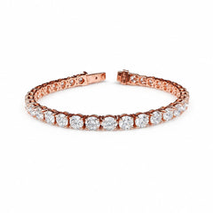 Round Shape 0.41 up EF VS - 18K Rose Gold Tennis Bracelet