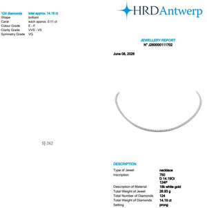 Round Shape 0.11 up EF VVS-VS - 18K White Gold Tennis Necklace