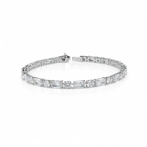Radiant Shape 0.40 up & Round Shape 0.22 up FG VVS-VS - 18K White Gold Tennis Bracelet