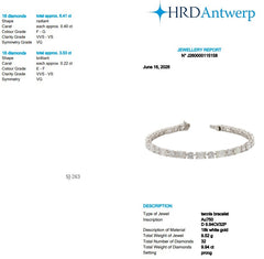 Radiant Shape 0.40 up & Round Shape 0.22 up FG VVS-VS - 18K White Gold Tennis Bracelet