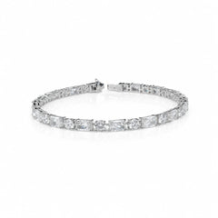 Radiant Shape 0.40 up & Round Shape 0.22 up FG VVS-VS - 18K White Gold Tennis Bracelet