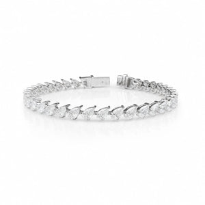 Pear Shape 0.21 up EF VS - 18K White Gold Tennis Bracelet