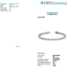 Pear Shape 0.21 up EF VS - 18K White Gold Tennis Bracelet