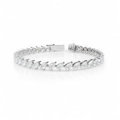 Pear Shape 0.21 up EF VS - 18K White Gold Tennis Bracelet