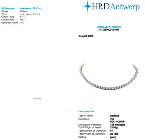 Round Shape 0.31 up FG VS - 18K White Gold Tennis Necklace