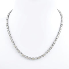 Radiant Shape 0.41 up & Round Shape 0.22 up FG VVS-VS - 18K White Gold Tennis Necklace