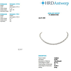 Radiant Shape 0.41 up & Round Shape 0.22 up FG VVS-VS - 18K White Gold Tennis Necklace