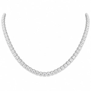 Round Shape 0.41 up EF VS - 18K White Gold Tennis Necklace