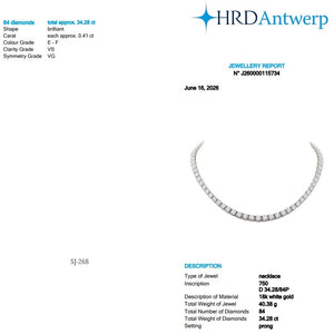 Round Shape 0.41 up EF VS - 18K White Gold Tennis Necklace