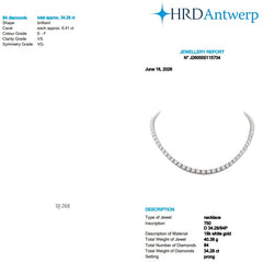 Round Shape 0.41 up EF VS - 18K White Gold Tennis Necklace