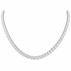 Round Shape 0.41 up EF VS - 18K White Gold Tennis Necklace