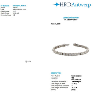 Round Shape 0.29 up EF VVS-VS - 18k White Gold Tennis Bracelet